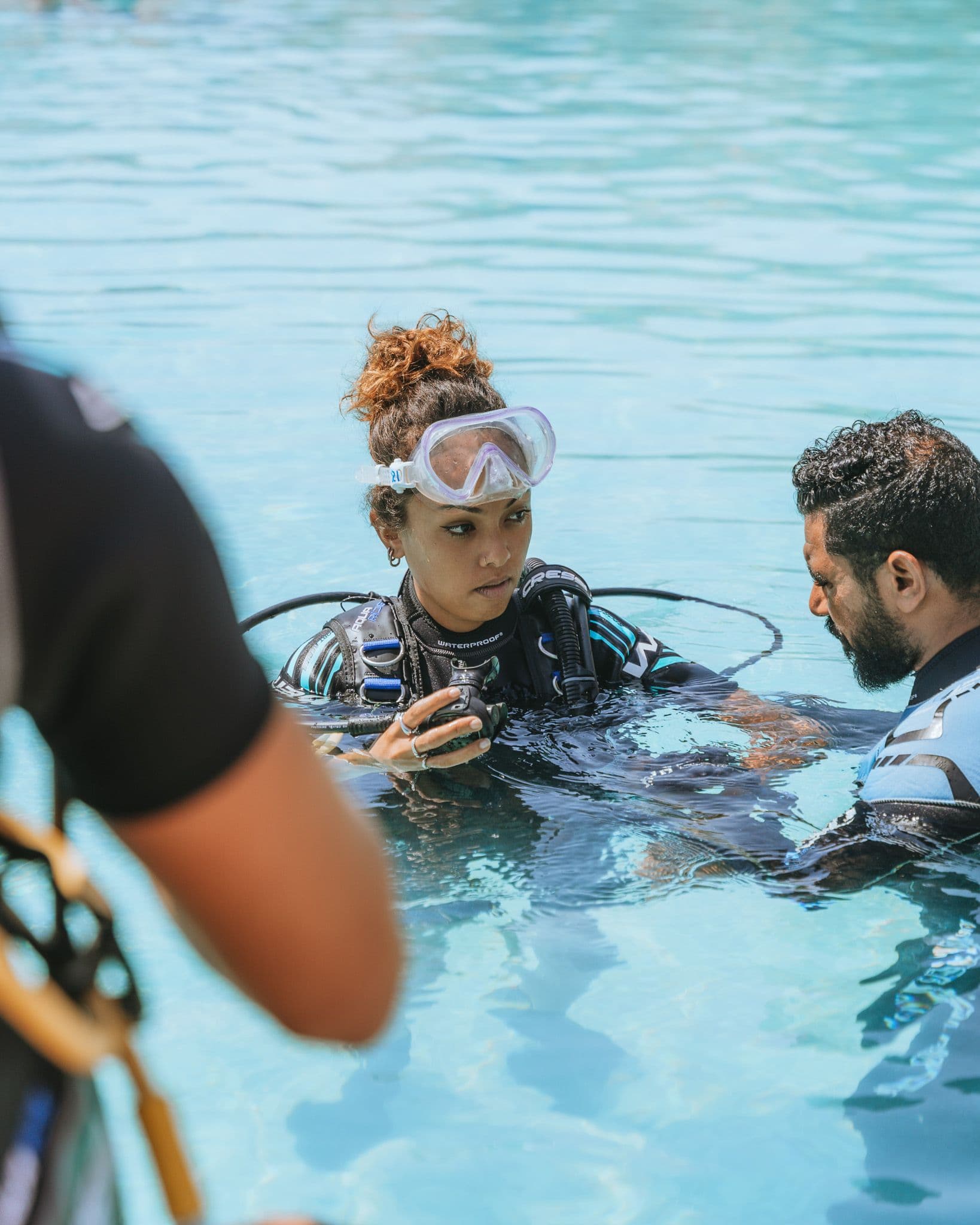Rescue Diver student receiving instruction in the pool