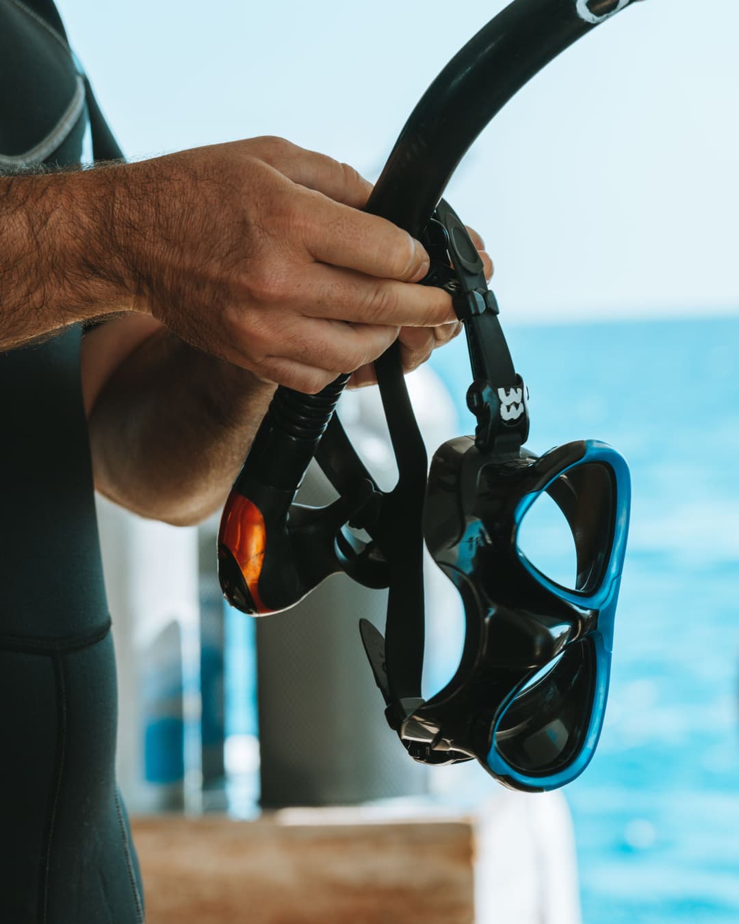 Snorkel mask and snorkel ready for a Red Sea trip