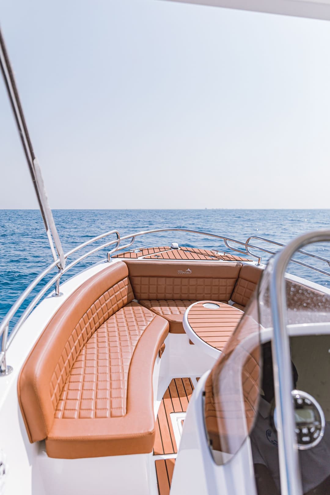 Comfortable front deck seating on Blue Brothers 1